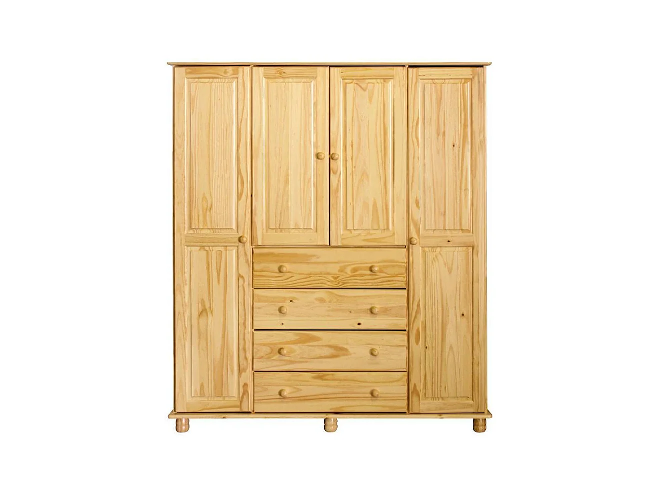 Kleiderschrank Schlafzimmerschrank aus Kiefer Massivholz im Landhausstil