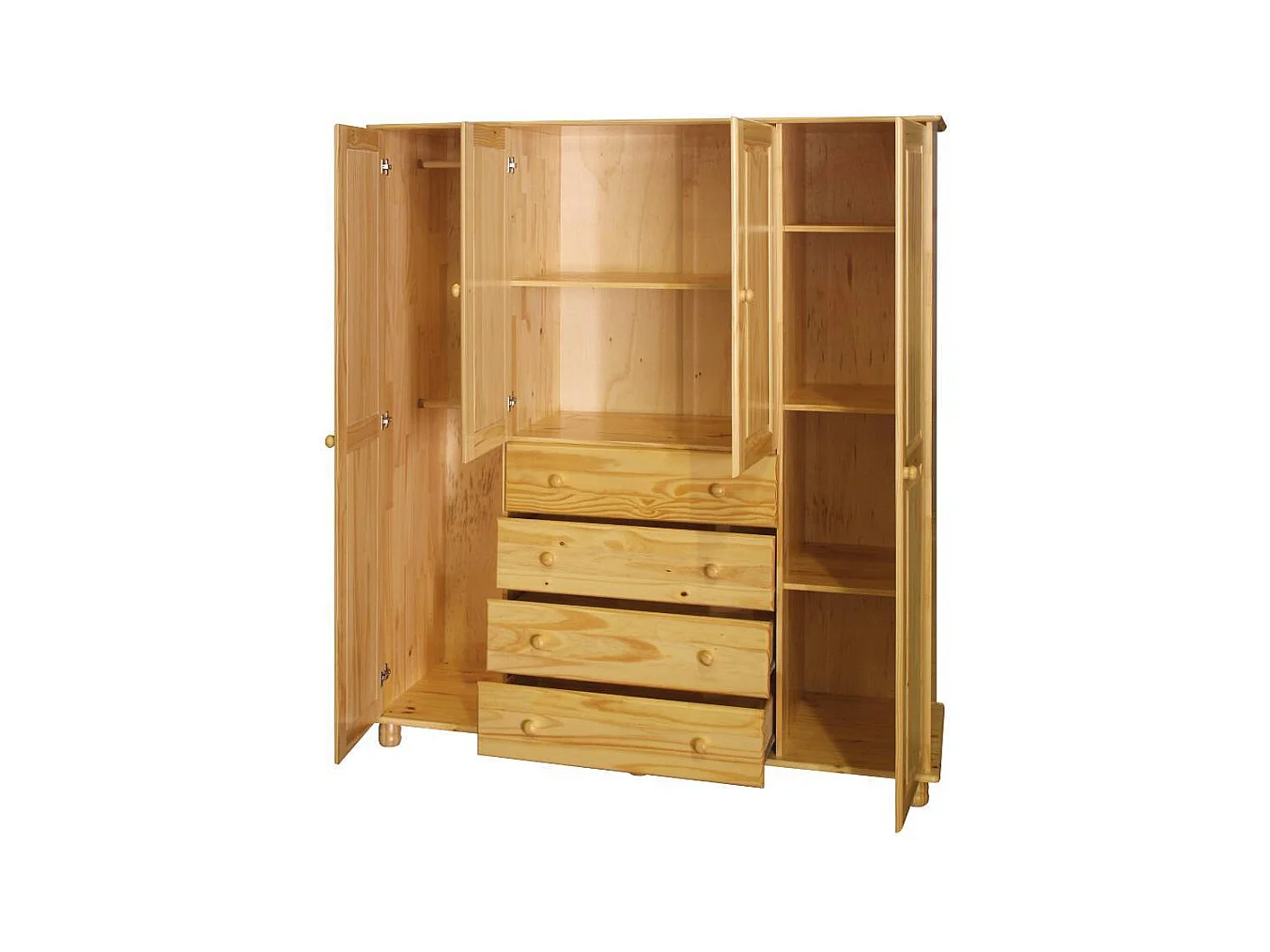 Kleiderschrank Schlafzimmerschrank aus Kiefer Massivholz im Landhausstil