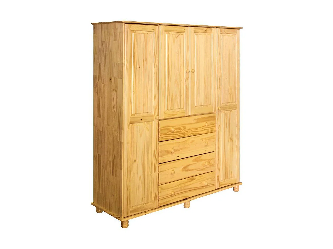 Kleiderschrank Schlafzimmerschrank aus Kiefer Massivholz im Landhausstil