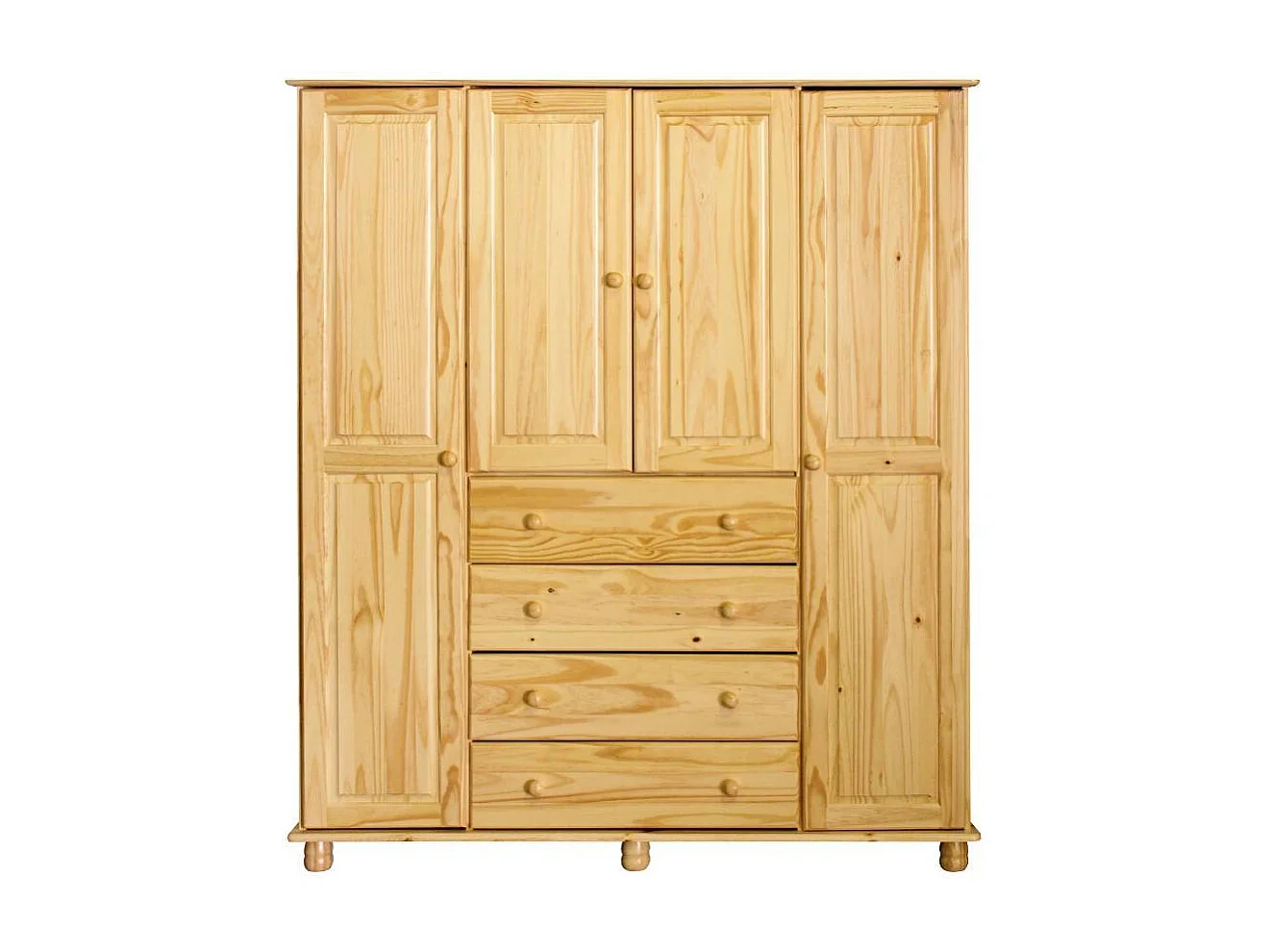 Kleiderschrank Schlafzimmerschrank aus Kiefer Massivholz im Landhausstil