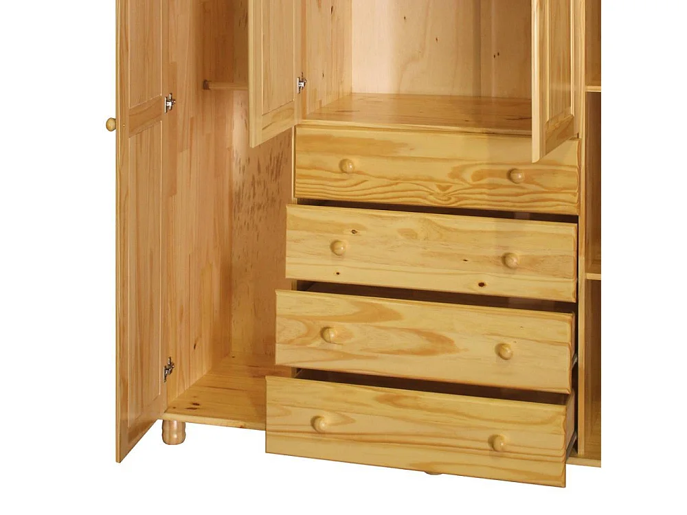 Kleiderschrank Schlafzimmerschrank aus Kiefer Massivholz im Landhausstil