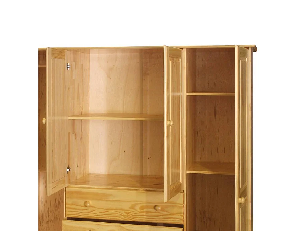 Kleiderschrank Schlafzimmerschrank aus Kiefer Massivholz im Landhausstil