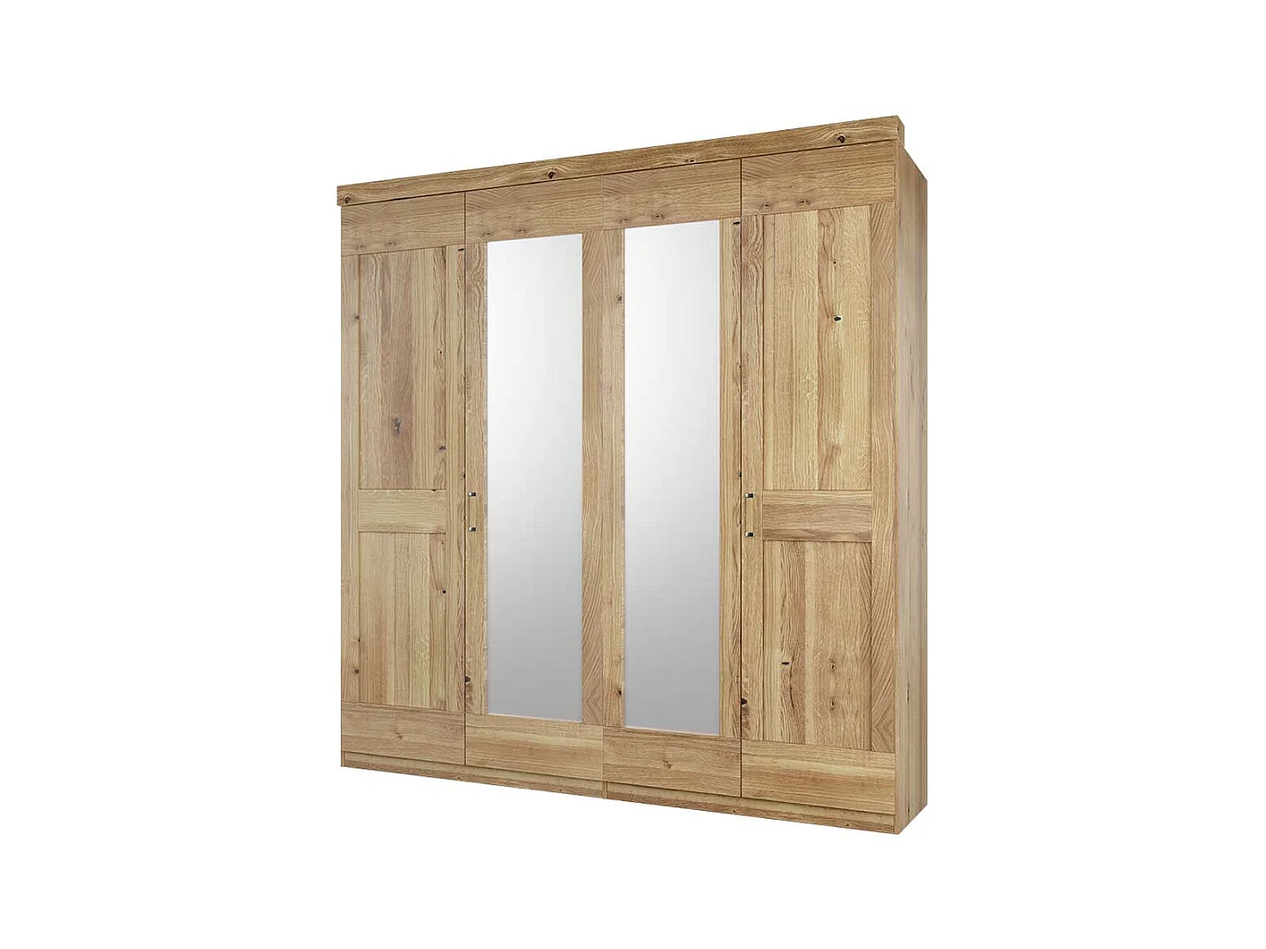 Asteiche teilmassiv Schlafzimmerschrank 221 cm hoch Landhausstil