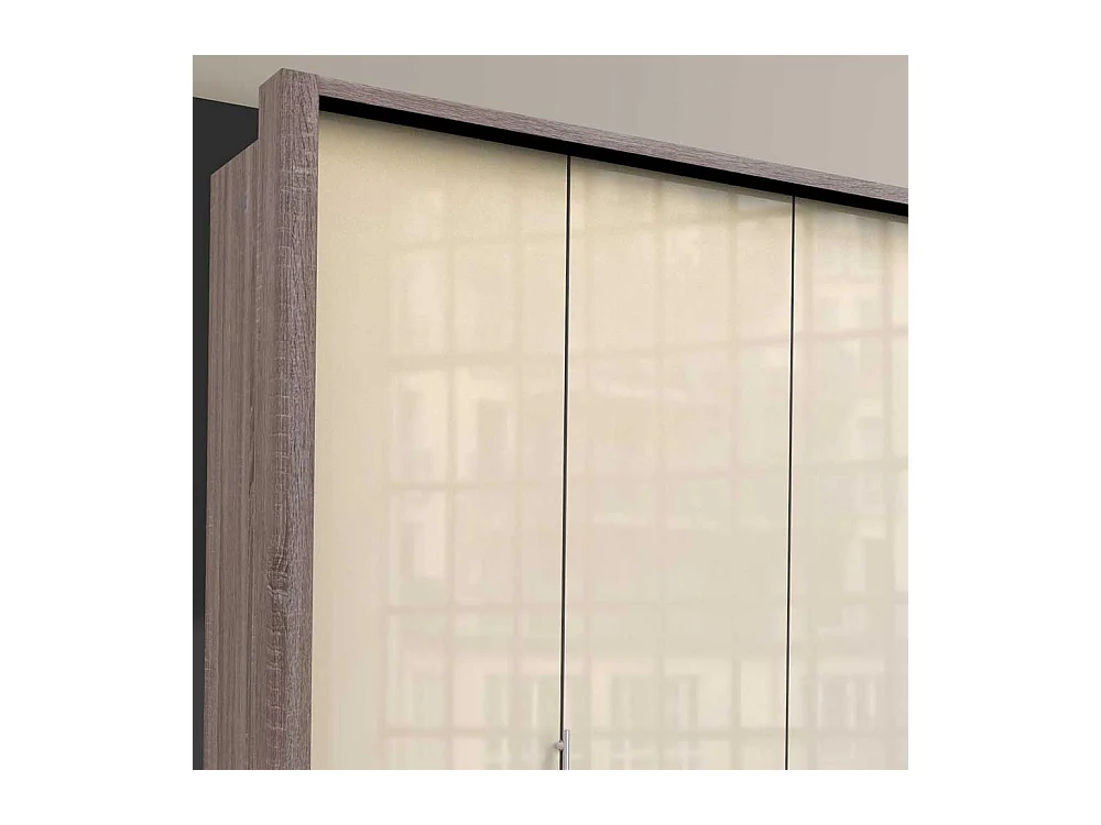 Kombi Schlafzimmerschrank 3 türig mit vielen Schubladen glasbeschichtet