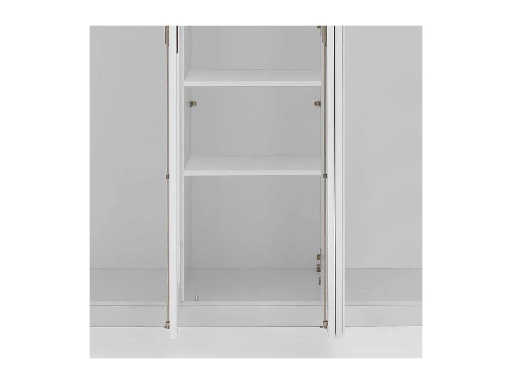 Landhaus Drehtürenschrank in Kiefer Grau und Weiß 253x210x64 cm