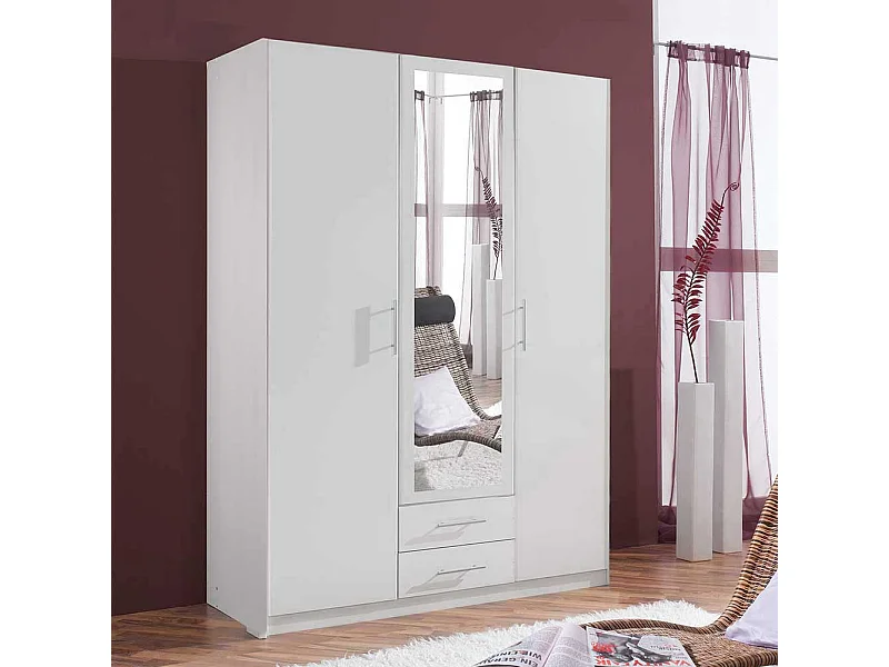 Kleiderschrank mit Schubladen weiß 135 cm breit Made in Germany