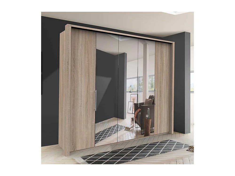 Spiegel Schlafzimmerschrank in Eiche Sägerau Falttüren