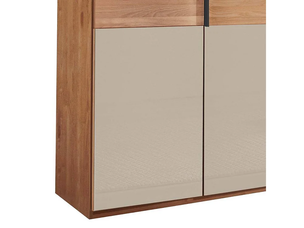 Drehtürenschrank Schlafzimmerkleiderschrank in Champagner und Erlefarben