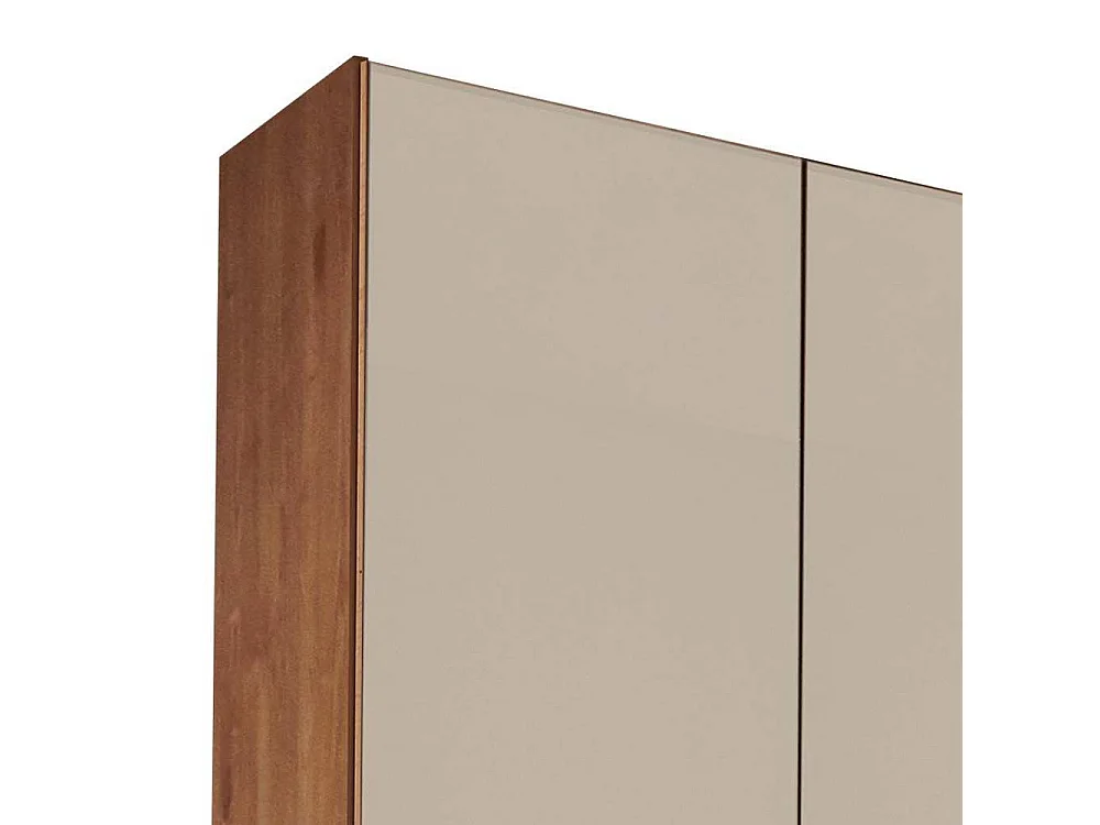 Drehtürenschrank Schlafzimmerkleiderschrank in Champagner und Erlefarben