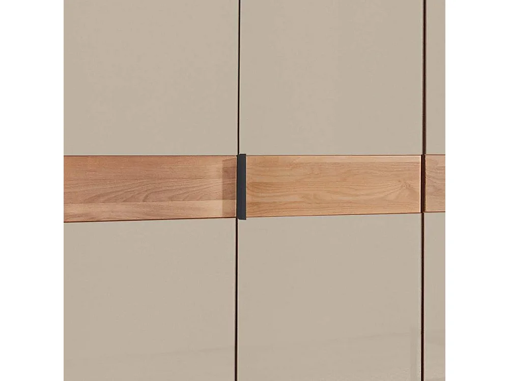 Drehtürenschrank Schlafzimmerkleiderschrank in Champagner und Erlefarben