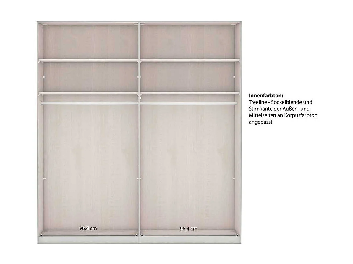 Kleiderschrank 200 cm breit in Dunkelgrau Made in Germany