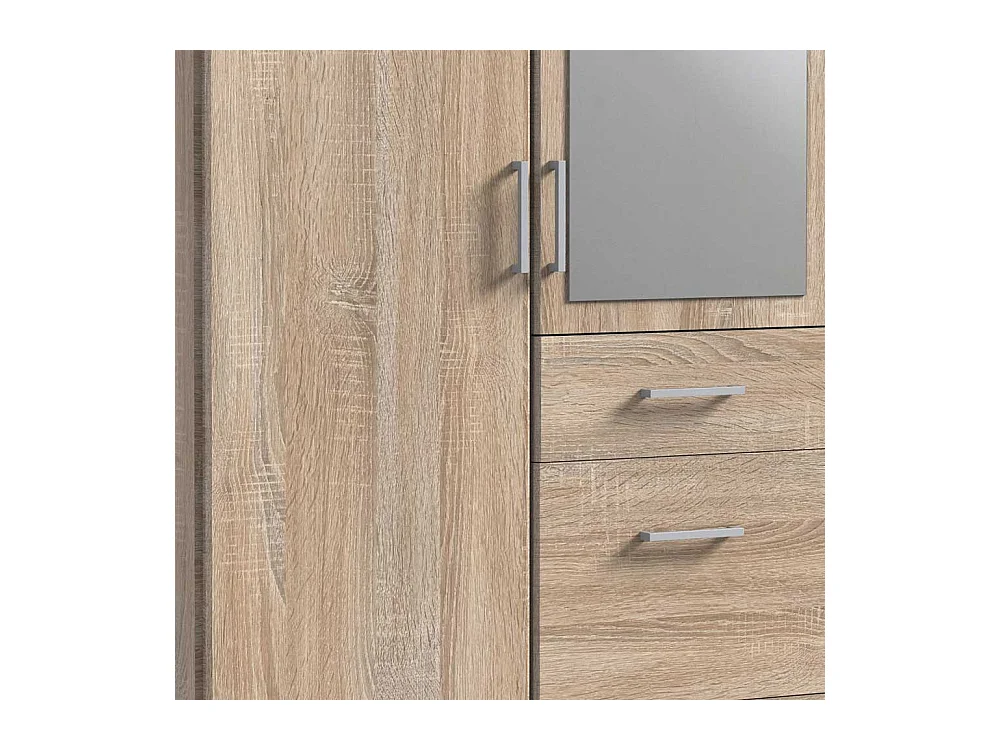 Kleiderschrank Eiche Sägerau NB mit Spiegel drei Schubladen