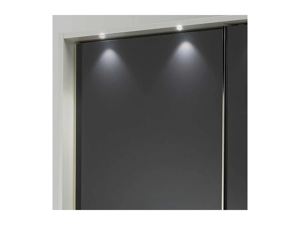 Schwebetürenkleiderschrank in Anthrazit und Weiß Glas beschichtet