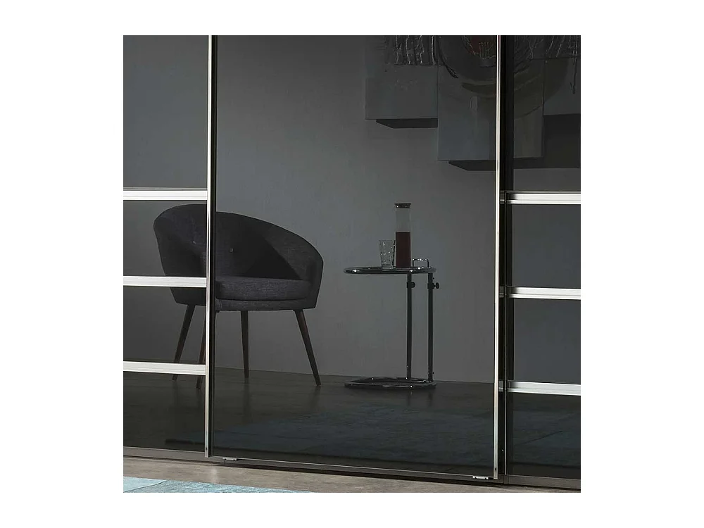 Schwebetürenkleiderschrank in Anthrazit und Weiß Glas beschichtet