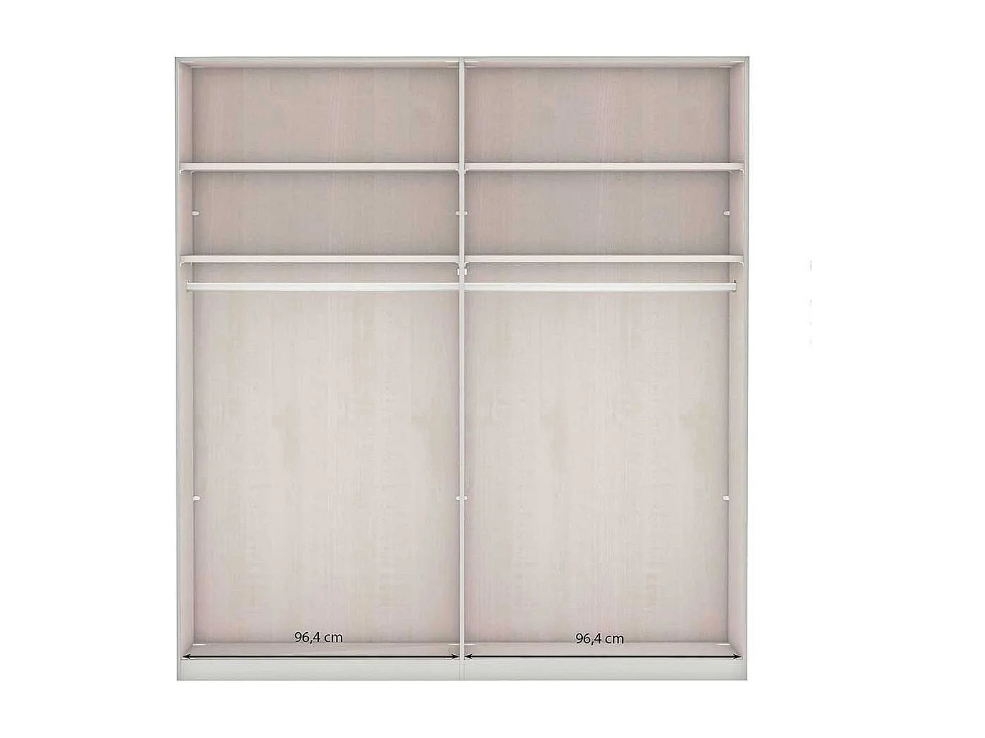 Hellgrauer Schlafzimmerschrank 200 cm breit 4 Drehtüren