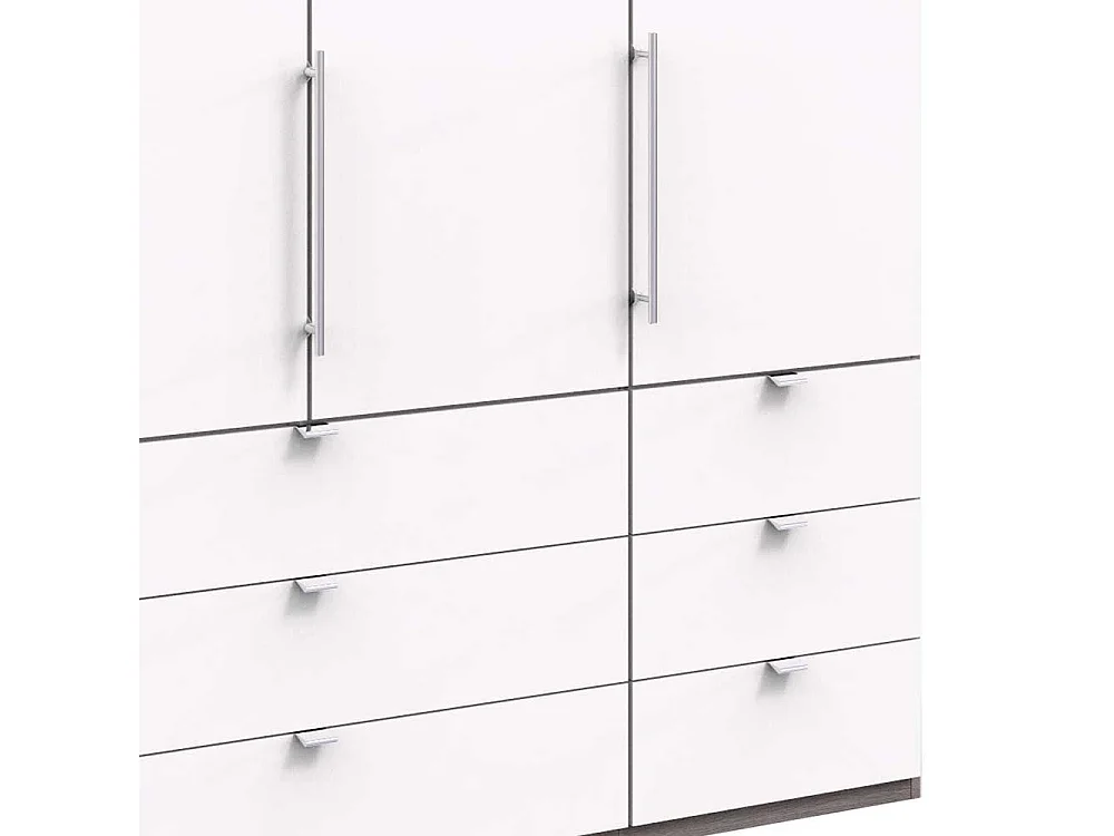 Kompakter Schlafzimmerschrank in Weiß Eiche Trüffelfarben Made in Germany