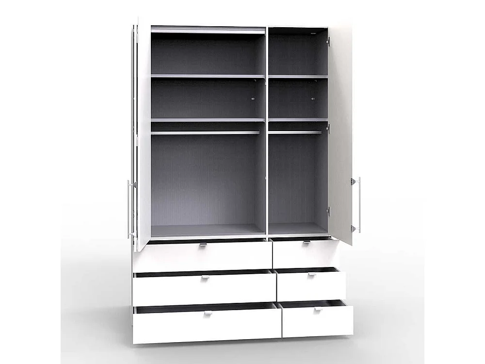 Kompakter Schlafzimmerschrank in Weiß Eiche Trüffelfarben Made in Germany