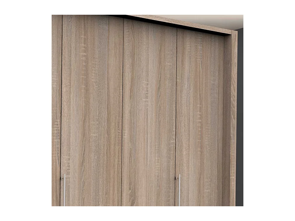 3 türiger Kleiderschrank mit vier Schubladen Eiche Sägerau