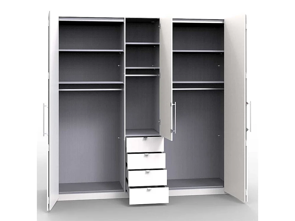 3 türiger Kleiderschrank mit vier Schubladen Eiche Sägerau