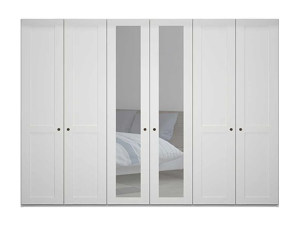 Kleiderschrank 6 Türen weiß im Landhausstil 300 cm breit