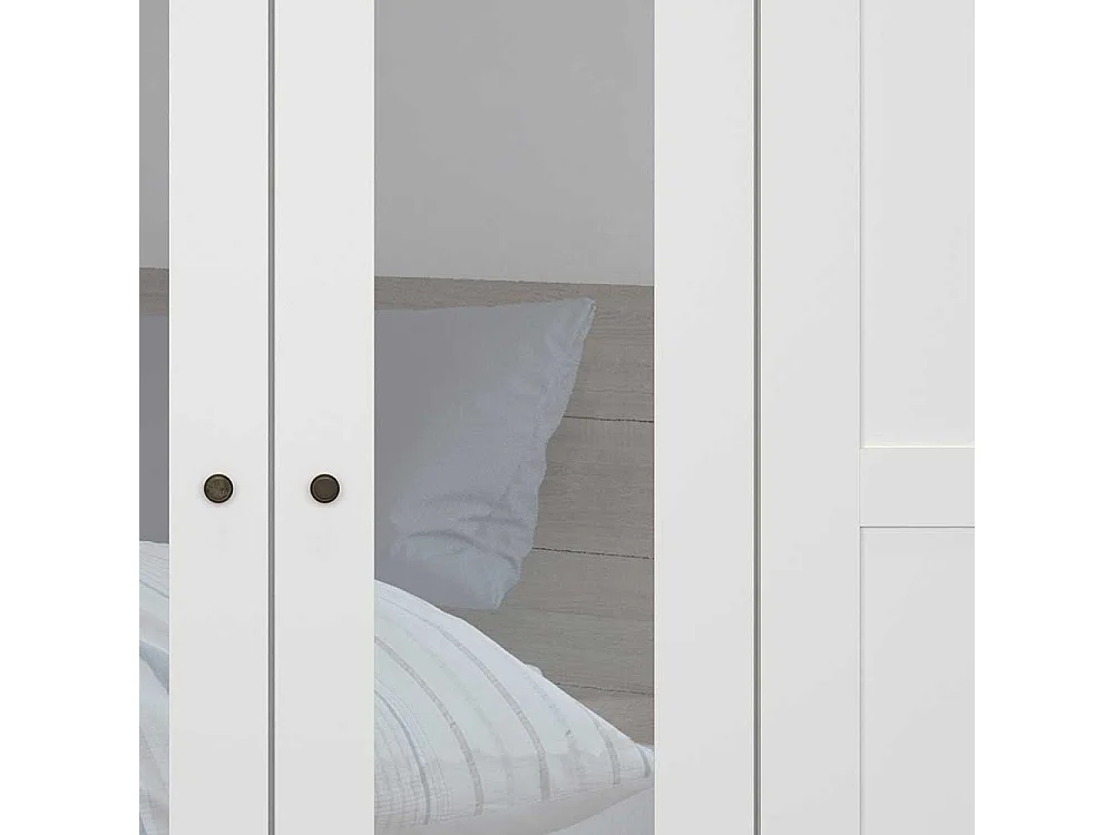 Kleiderschrank 6 Türen weiß im Landhausstil 300 cm breit