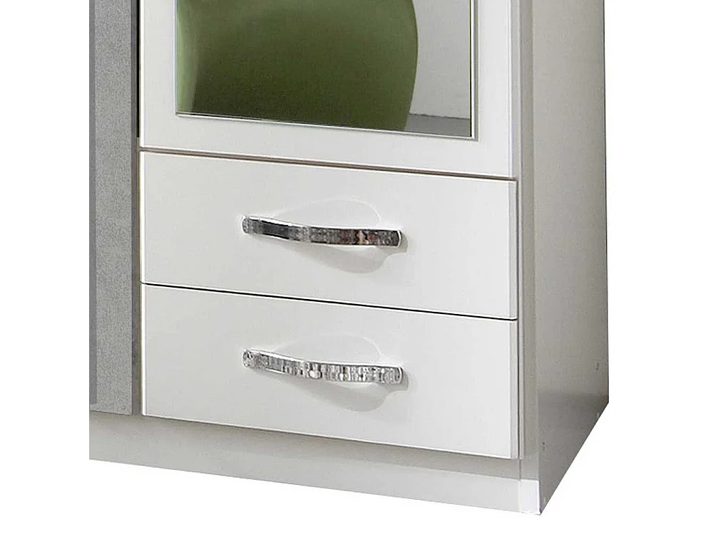 Kleiner Kleiderschrank mit Spiegeltür und Schubladen 91 cm breit