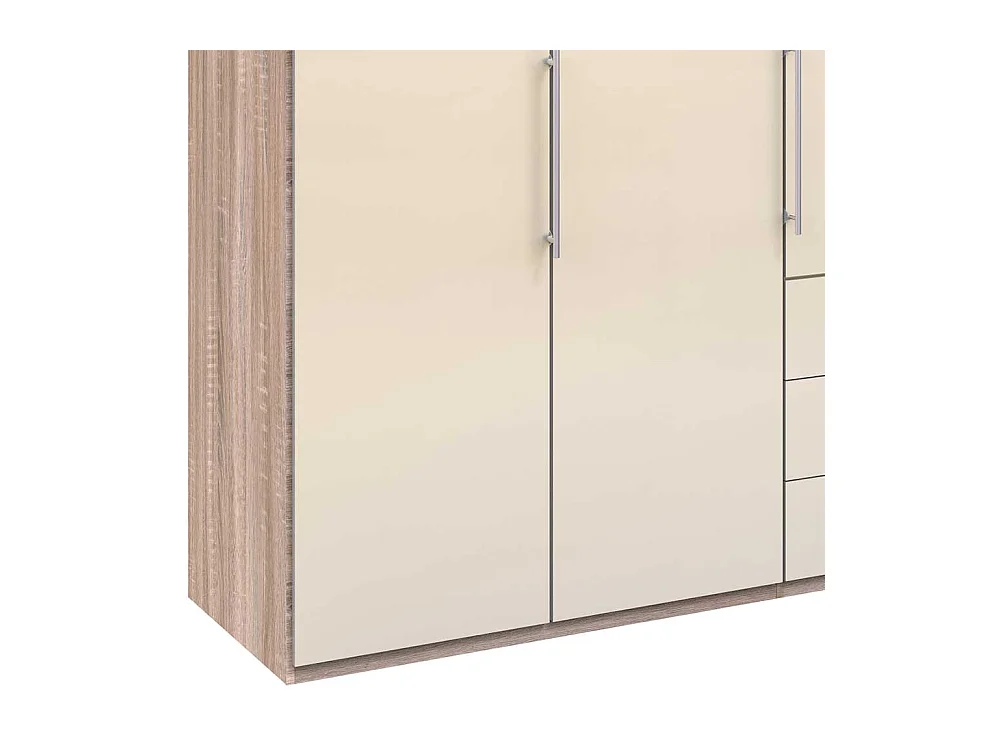Falttüren Kleiderschrank in Cremefarben Eiche Sägerau