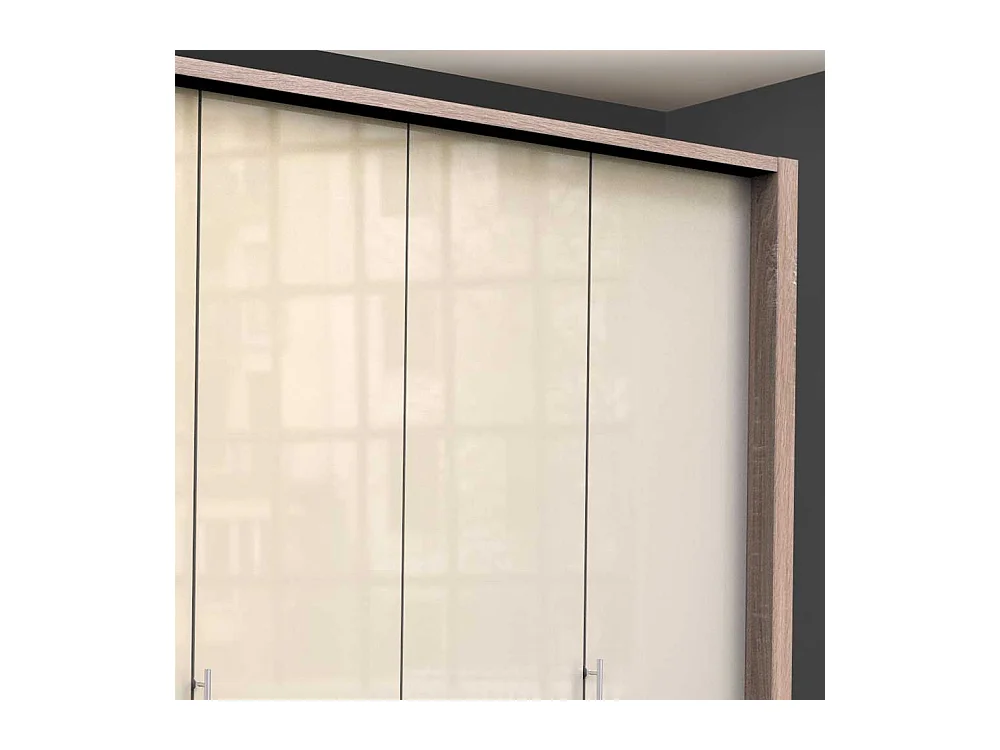 Falttüren Kleiderschrank in Cremefarben Eiche Sägerau