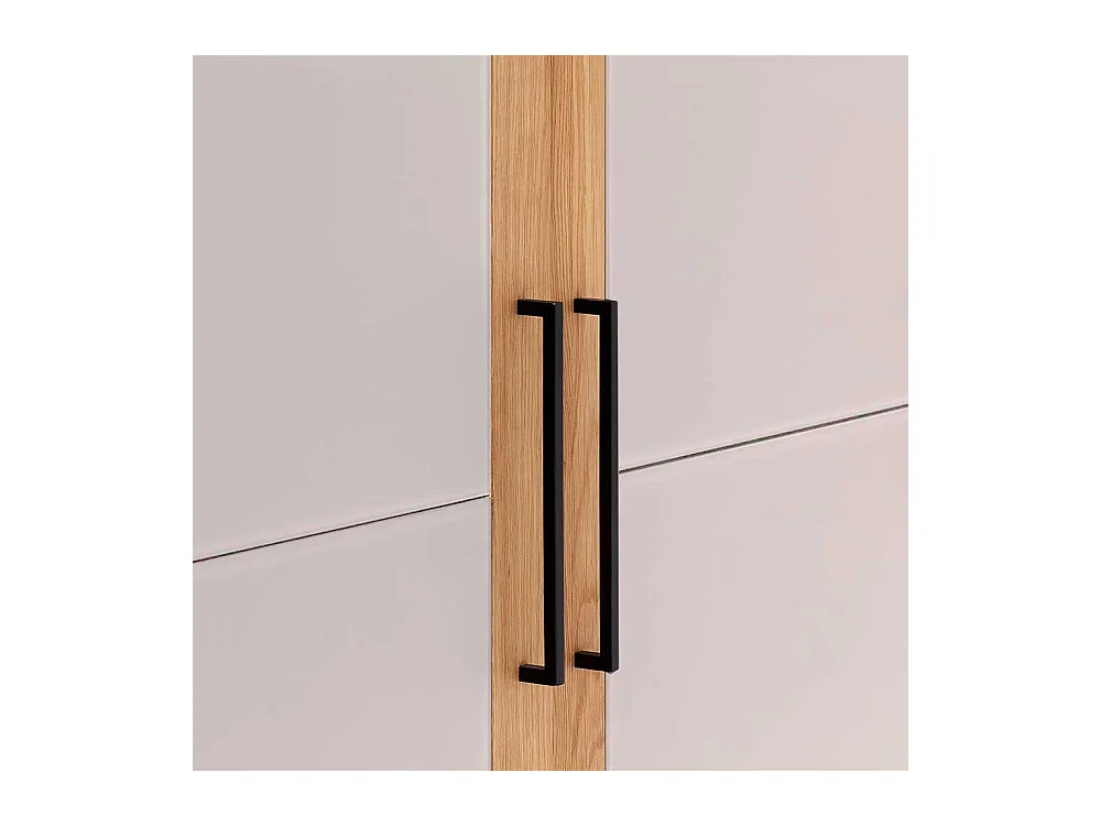 Schlafzimmerschrank massiv aus Wildeiche & Glas 5 Drehtüren