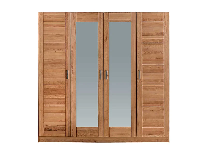 Kleiderschrank in Kernbuchefarben 2 Spiegeltüren