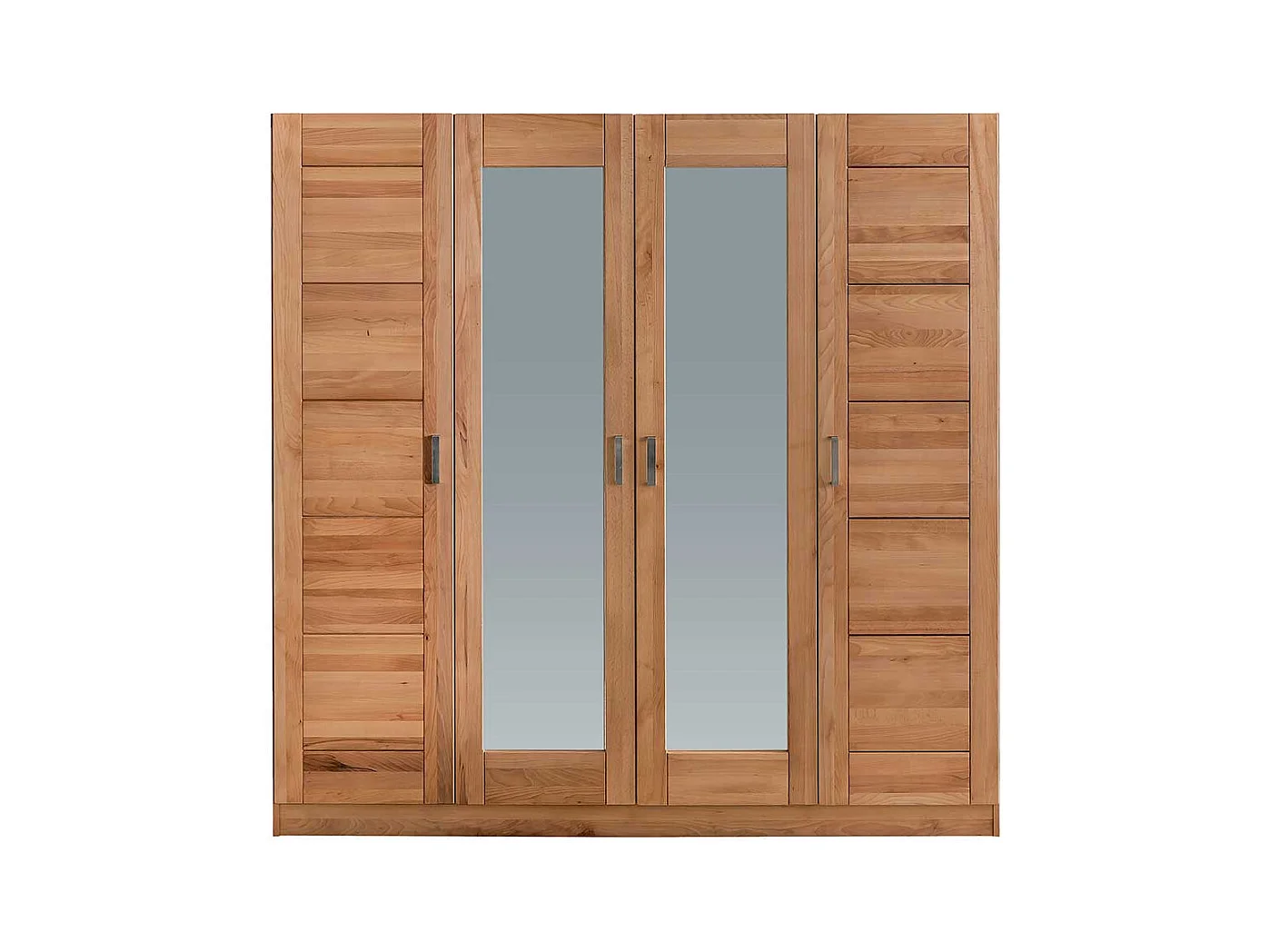 Kleiderschrank in Kernbuchefarben 2 Spiegeltüren