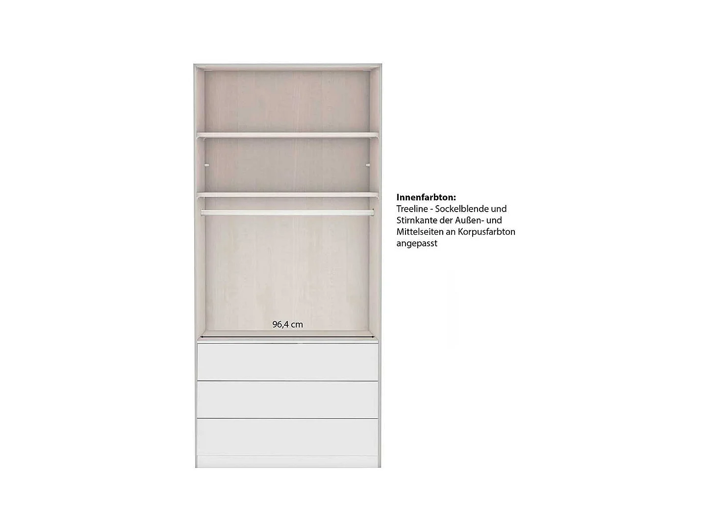 Kleiderschrank mit Spiegel links in Graugrün 100 cm breit