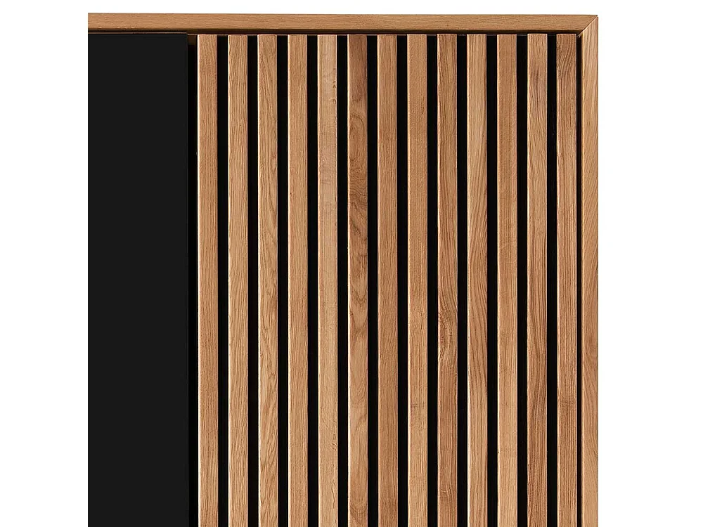 Kleiderschrank Massivholz Wildeiche Front glasbeschichtet Anthrazit