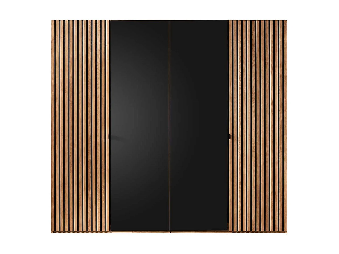 Kleiderschrank Massivholz Wildeiche Front glasbeschichtet Anthrazit