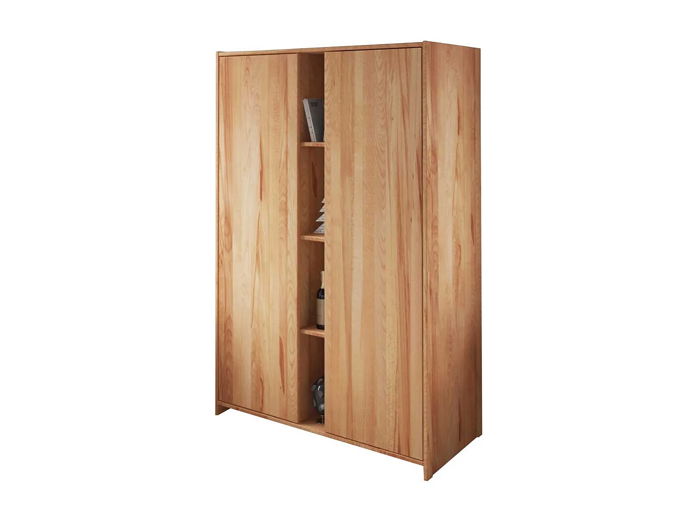 Kleiderschrank aus Kernbuche Massivholz mit offenen Fächern