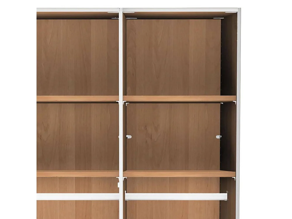 Kleiderschrank Garderobenschrank mit Drehtüren und zwei festen Kleiderstangen