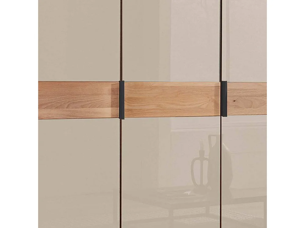 Kleiderschrank Garderobenschrank mit Drehtüren und zwei festen Kleiderstangen