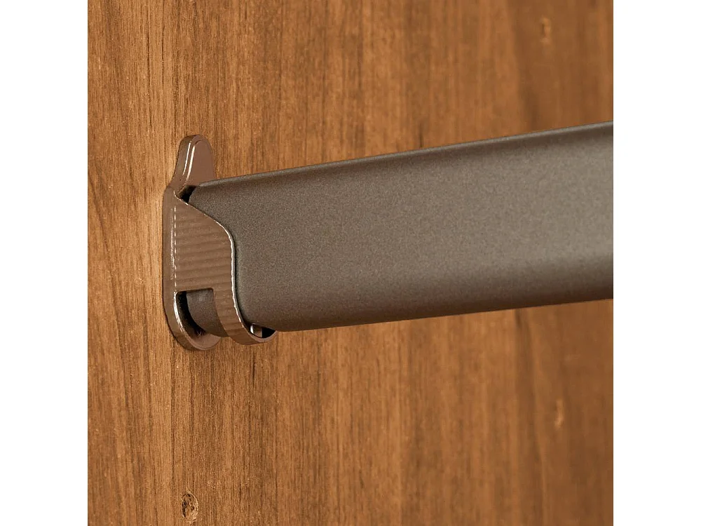 Kleiderschrank Garderobenschrank mit Drehtüren und zwei festen Kleiderstangen