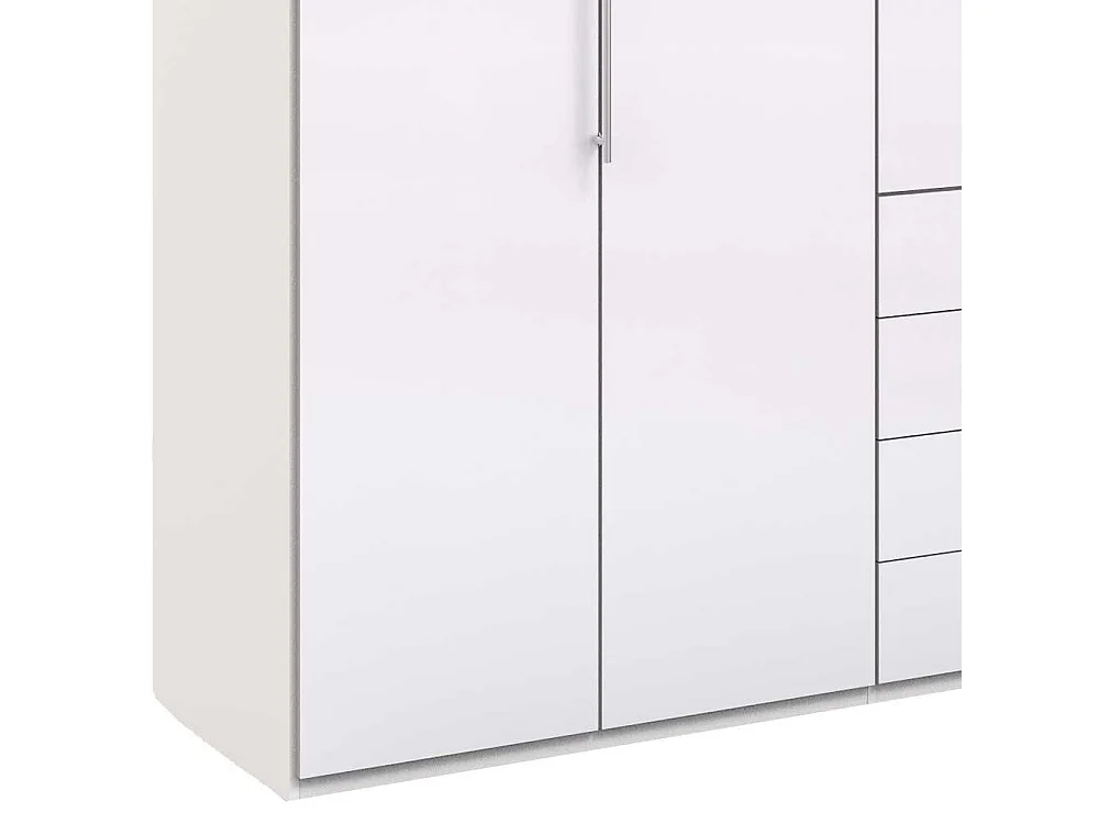 Jugend Kleiderschrank in Weiß Glas beschichtet Falttüren