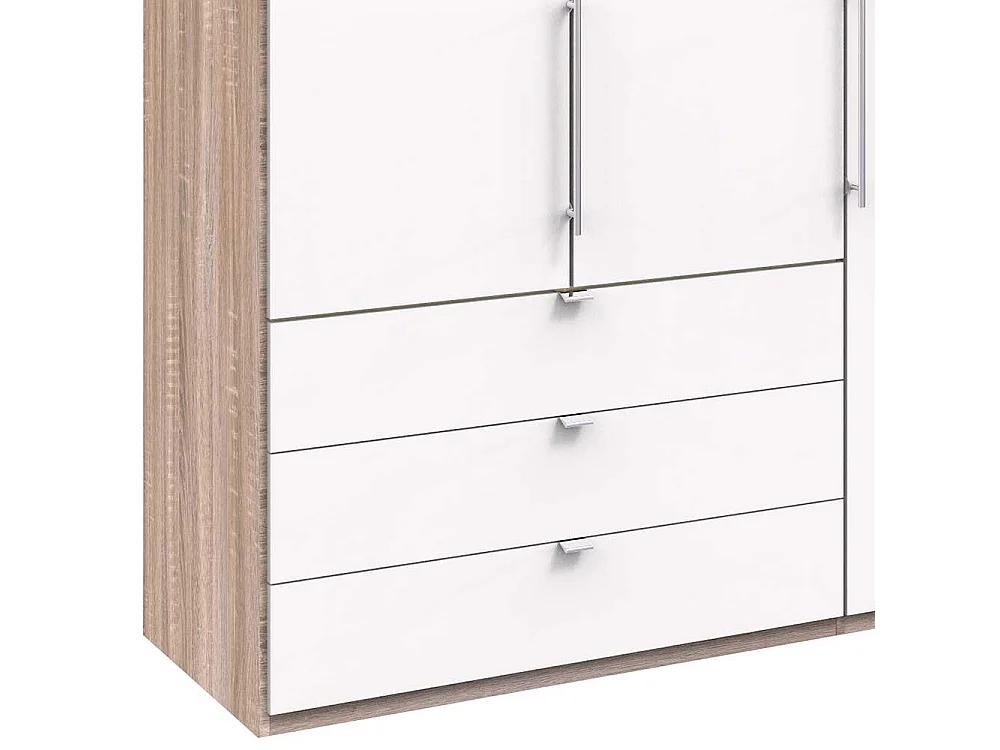 Luxus Schlafzimmerschrank in Weiß Eiche Sägerau