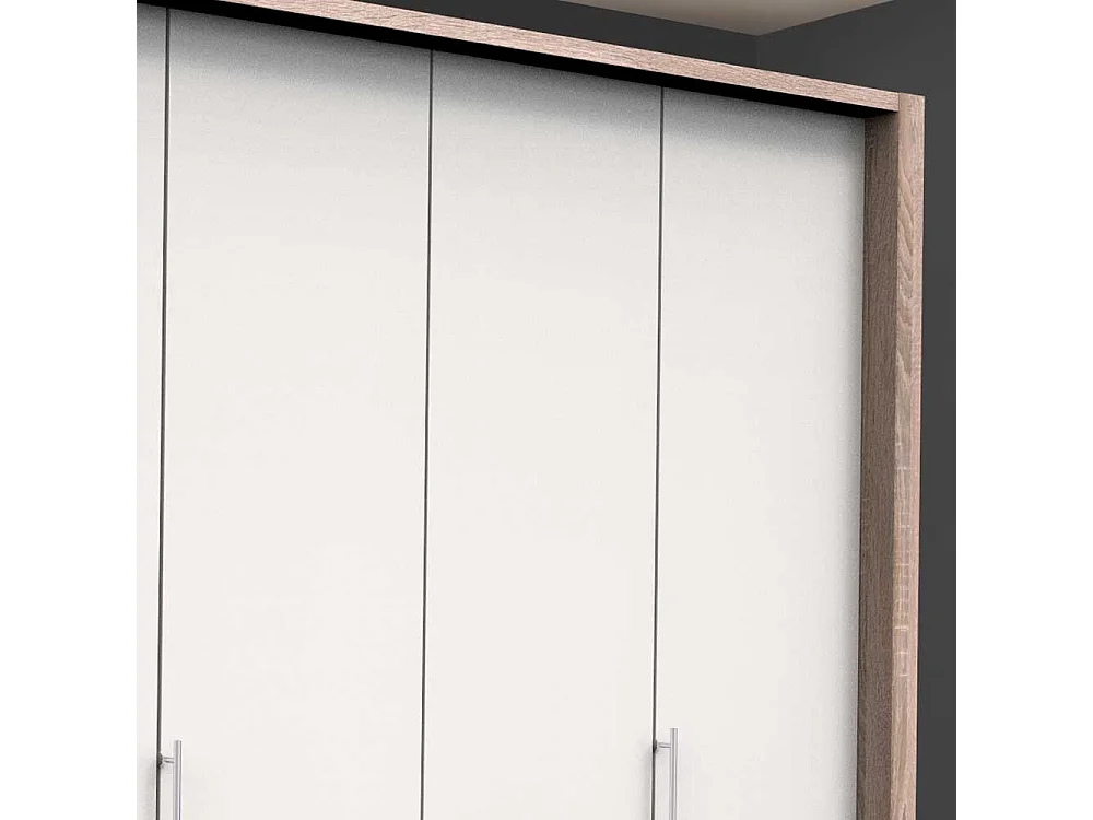 Luxus Schlafzimmerschrank in Weiß Eiche Sägerau