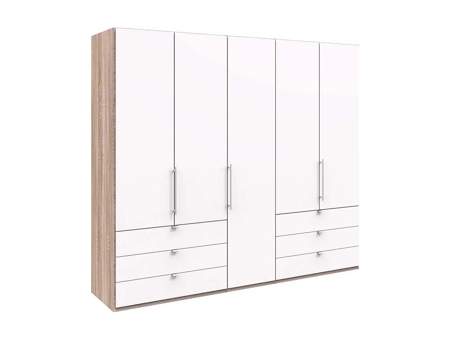 Luxus Schlafzimmerschrank in Weiß Eiche Sägerau