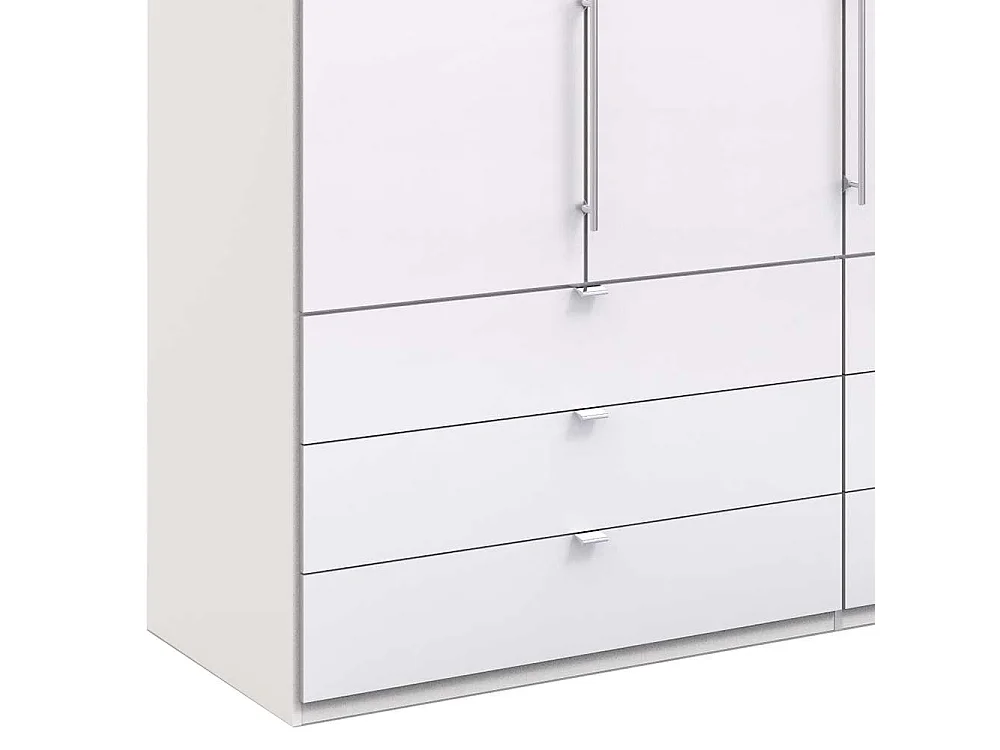 Kleiderschrank glasbeschichtet sechs Schubladen