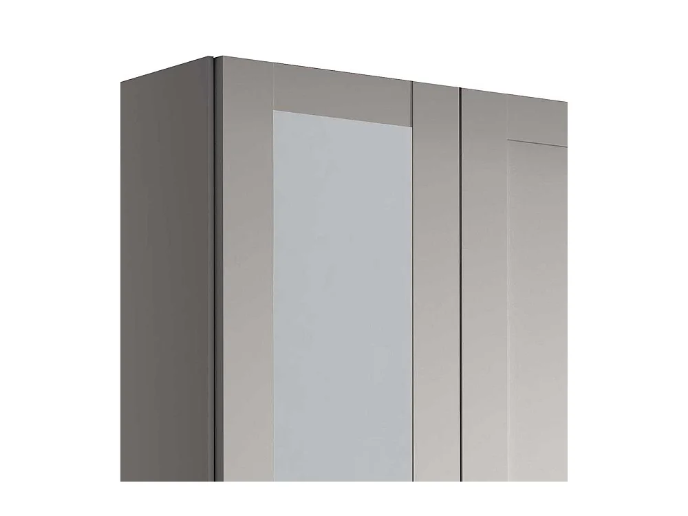 Kleiderschrank Spiegel links mit drei Schubladen Hellgrau