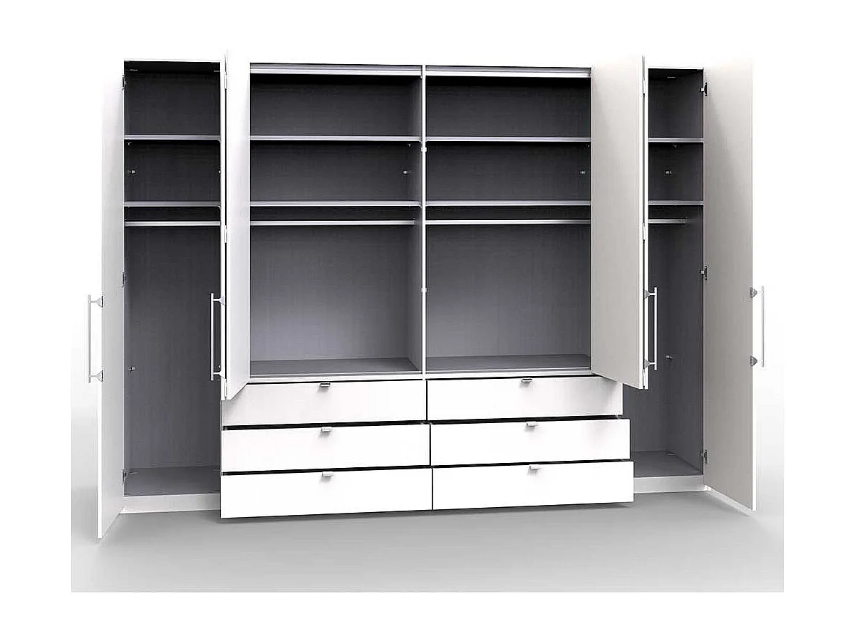 Kleiderschrank in Cremefarben und Weiß Falttüren