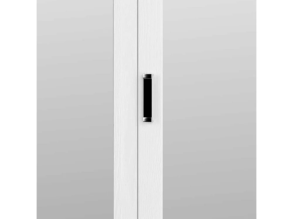 Spiegeltüren Kleiderschrank in Weiß Pinie furniert