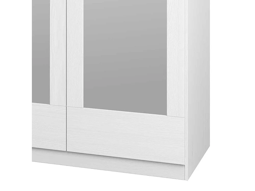 Spiegeltüren Kleiderschrank in Weiß Pinie furniert