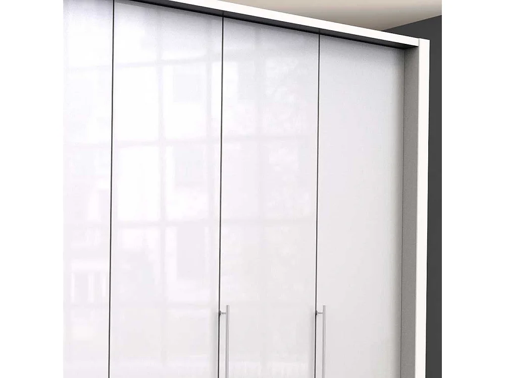 Weißer Kleiderschrank mit Schubladen Falttüren