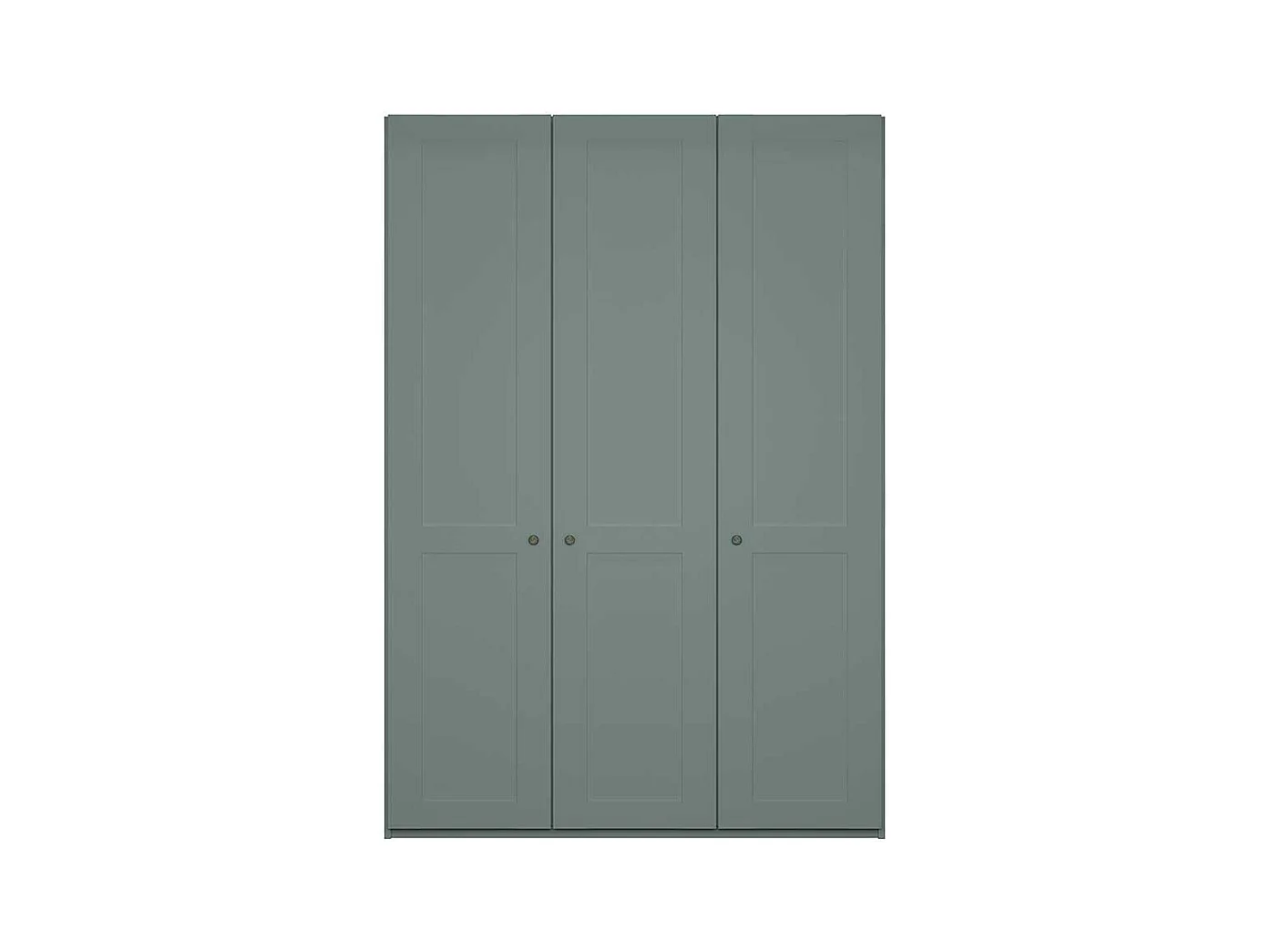 Landhaus-Kleiderschrank modern in Graugrün drei Drehtüren