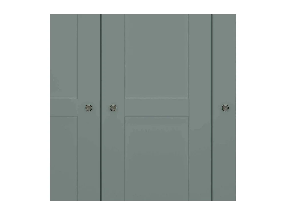 Landhaus-Kleiderschrank modern in Graugrün drei Drehtüren